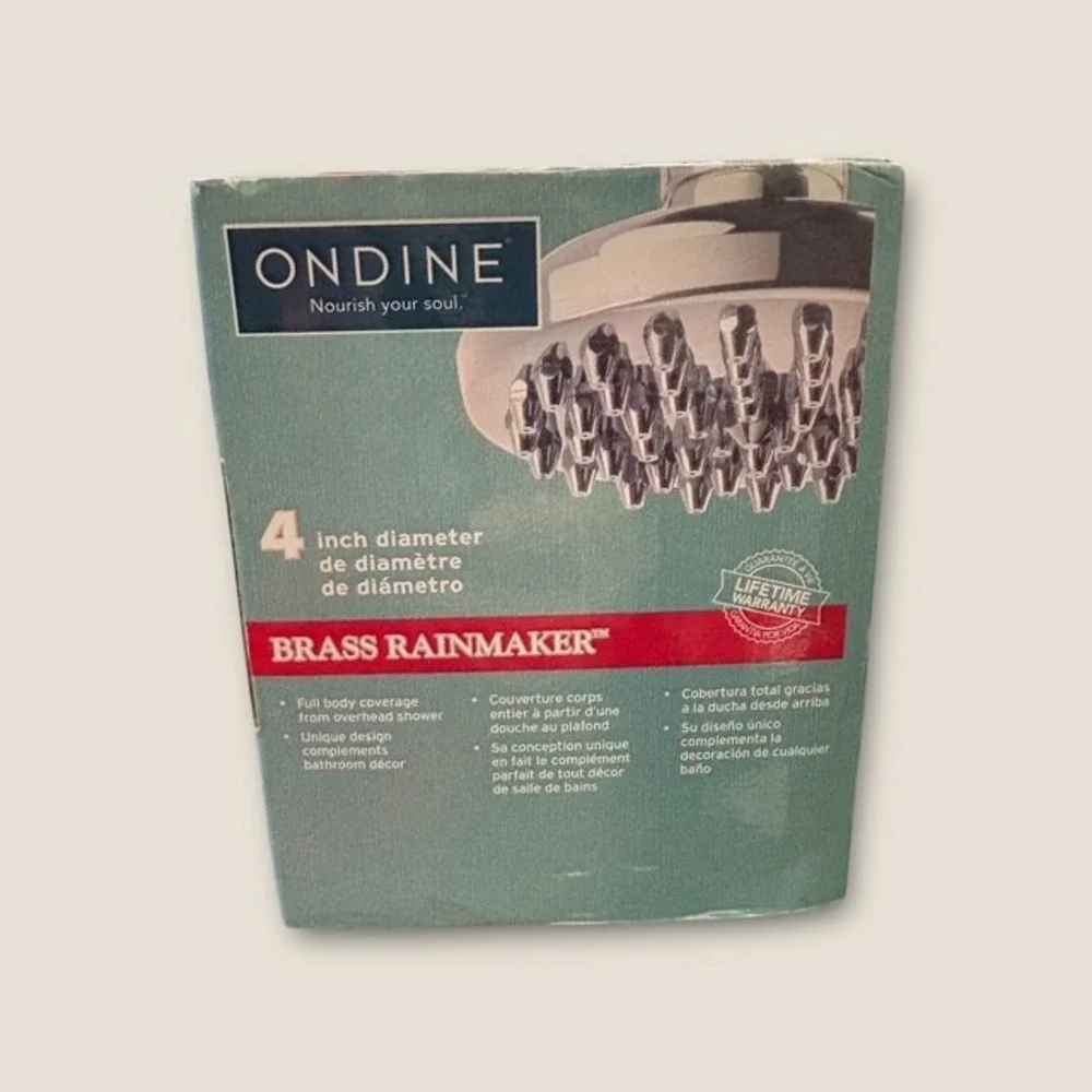 Ondine Brass Rainmaker 4-Inch Chrome Showerhead CY049CH New in Box